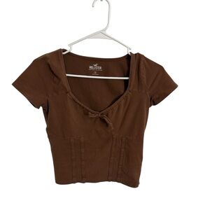 Hollister Women's Brown Crop Top